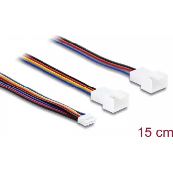Delock Y kabel za ventilator 1 x JST PH 4 pin PWM utičnica na utikač + 4 pin (3 pina spojena) utikač 15 cm