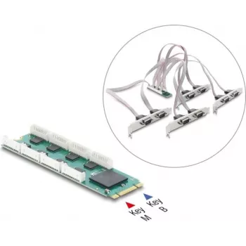 DELOCK M.2 kartica na 8x serijski RS-232 DB9