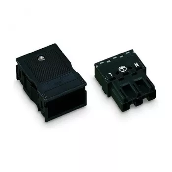 WAGO 770-113 muški utikač, ravni, 2-polni, 250 V, crni, WINSTA MINI
