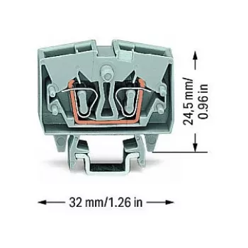 WAGO 264-701 prolazna stezaljka, 6 mm², 800 V, siva, CAGE CLAMP®