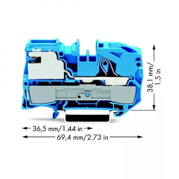 WAGO 2016-7114 1-vodička N-odvojna stezaljka, Push-in CAGE CLAMP, plava