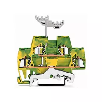 WAGO 280-517 dvoslojna uzemljivačka stezaljka, 4-vodička, 2,5 mm², CAGE CLAMP, zeleno-žuta