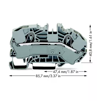 WAGO 2016-7601 Prolazna stezaljka, 2-vodična, 16 mm², 800 V, siva
