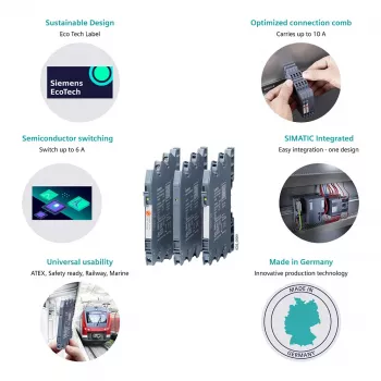 Siemens SIRIUS 3RQ4 utični spojni relej, 230 V AC/DC, 3 NO + 1 NC, vijčani priključak