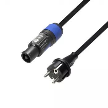 Adam Hall kabel za napajanje CEE 7/7 na powerCON NAC3FCA muški, crni, 5 m