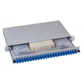 EFB Elektronik optički patch panel - za ugradnju u ormar - SC SM X 48 - sivi, RAL 7035 - 1U - 19 inch