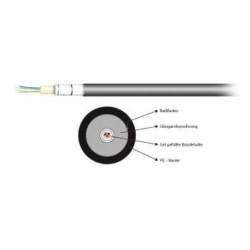 EFB Elektronik A-DQ(ZN)B2Y 8E 9/125µm G.657.A1 PE vanjski optički kabel crni
