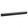 EFB-Elektronik ECOLAN patch panel UTP 24xRJ45 Cat.6 19 inch 1U RAL9005 crni