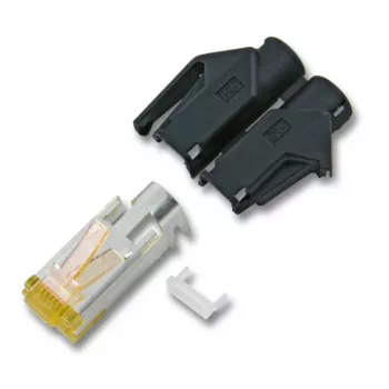 EFB Electronics RJ45 Hirose utikač STP TM31 crni 100 komada 3 elementa Cat.6A