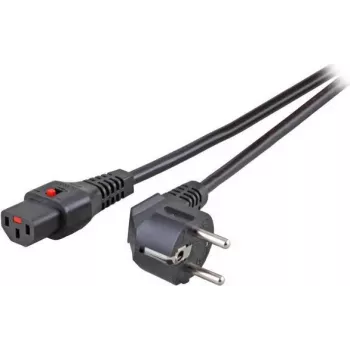 EFB Elektronik napojni kabel CEE7/7 kutni 90° - C13 180° IEC Lock crni 5,0 m