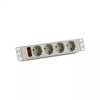 EFB-Elektronik 10 1HE produžni kabel 4 x CEE 7/3 s prekidačem aluminijski profil sivi