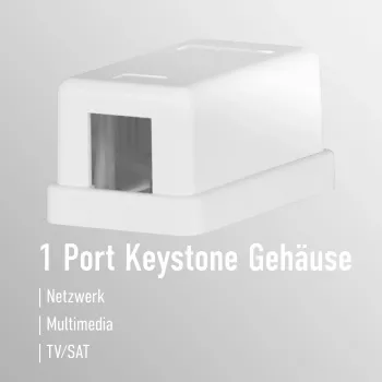EFB Electronics keystone priključna kutija, 1 port, nadžbukna, čisto bijela, prazno kućište