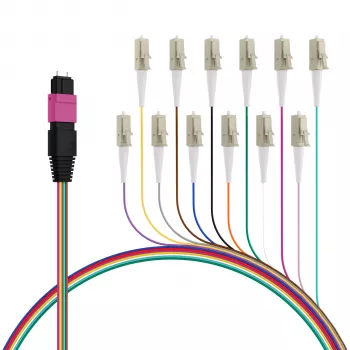 EFB ELEKTRONIK MPO-PLUS(M)-LC fanout kabel OM4 12 vlakana tip B LSZH ljubičasta 0,4 m