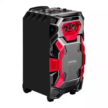 Leicke DJ ROXX TROLLEY PRO prijenosni PA zvučnički sustav s Bluetoothom, 100W RMS, 10 inch woofer, LED svjetla, kolica, mikrofon, daljinski upravljač