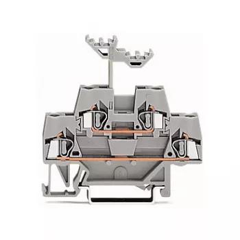 WAGO 280-519 2-vodička Push-in CAGE CLAMP stezaljka, 2,5 mm², siva, montaža na DIN tračnicu