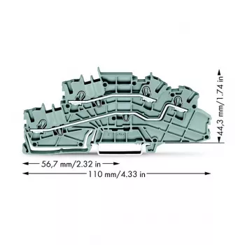 WAGO 2003-6642 prolazna stezaljka, TOPJOB® S, 2-vodička, 4 mm², siva, 800 V, 24 A
