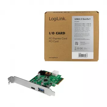 LogiLink PCI Express USB 3.2 kartica, 5 Gbps, 2 vanjska + 3 interna USB-A priključka