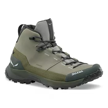 SALEWA Puez Leather Mid PTX cipele - Shadow/Dark Olive - UK 10