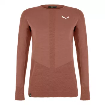 Salewa Zebru Medium Warm AMR L/S Tee ženski termo sloj - Etruskischrot, veličina S