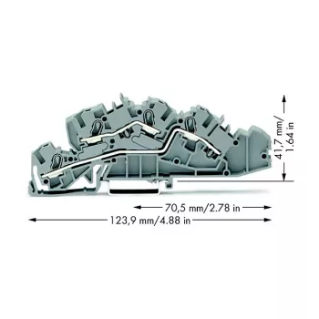 WAGO 2005-7642 prolazna stezaljka, 4 mm², 32 A, 400 V, siva, CAGE CLAMP