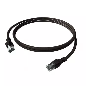EasyLan saCon EasyLan DualBoot patch kabel S/FTP crni 0,50m Cat.6A - EasyLan DualBoot PushPull IP20 patch kabel - Cat.6A (klasa EA)