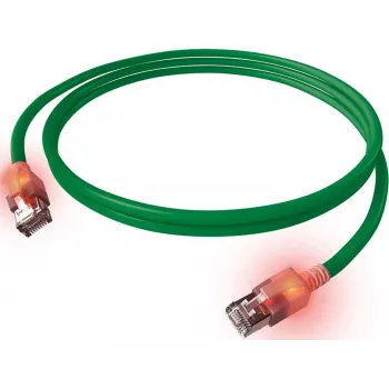 EasyLan DualBoot LED Patch kabel RJ45 S/FTP Cat.6A (klasa EA) sa saCon utikačem - LSOH - zeleni - 7,5 m