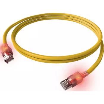 EasyLan DualBoot LED Patch kabel RJ45 S/FTP Cat.6A (klasa EA) sa saCon utikačem, LSOH, žuti, 7,5 m