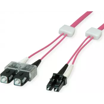 EasyLan FO LED Patch kabel Premium, Duplex - LC Multi-Mode (M) na SC Multi-Mode (M) - 3 m - optički - Duplex - 50/125 µm - OM4 - Heather Violet (RAL 4003)