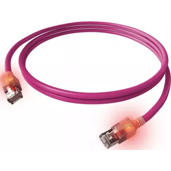 EasyLan saCon DualBoot LED Patch kabel S/FTP ljubičasti 5,0 m Cat.6a