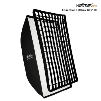 Walimex Pro Softbox Essential 80x120 cm pravokutna softbox s Bowens priključkom, srebrnom unutrašnjosti, difuzorima, torbom za nošenje