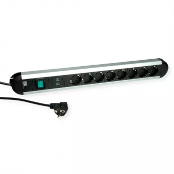 Bachmann PRIMO produžni kabel 1,75m crni/srebrni 8 Schuko utičnica Type F unutarnji