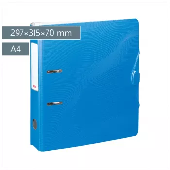 BRUNNEN WAVE registrator s polugom azurni plastika 7,0 cm DIN A4