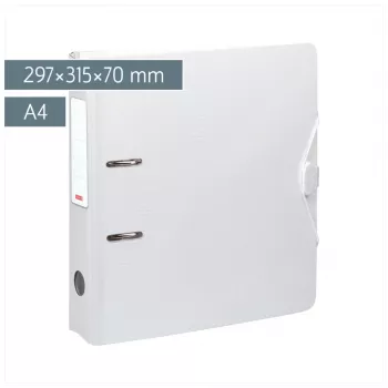 BRUNNEN WAVE registrator s polugom bijeli plastika 7,0 cm DIN A4