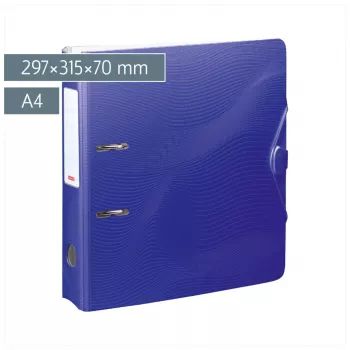 BRUNNEN WAVE registrator s polugom A4 70 mm plavi plastika