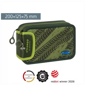 BRUNNEN punjena pernica s'maepp Fast Wheels zeleno-svijetlozelena 33-dijelna, 20,0 x 7,5 cm (1049121521)