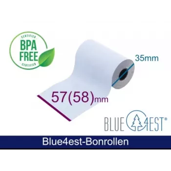 ARTDEV Thermal Paper Roll - 57x35x12 B/D max./K white 14m Blue4est Blue