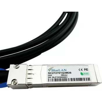 BlueOptics kompatibilni Siemon S1S28P265.0-01P BlueLAN 25GBASE-CR pasivni SFP28 na SFP28 Direct Attach kabel, 5 metara, AWG26