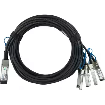 BlueOptics MikroTik XQ+BC0002-XS+ kompatibilni BlueLAN QSFP28 Breakout Direct Attach kabel (DAC) - pasivni 100 Gigabit na 4x25 Gigabit twinaxialni bakar, QSFP28 na 4xSFP28, 0,5 m