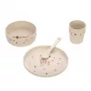 Lassig Little Mateys Spicy Orange Children's Dinnerware Set, 4 Pieces (Plate, Bowl, Cup, Spoon), 70% Polypropylene and 30% Cellulose