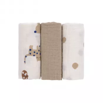 Lassig set platnenih pelena 3 komada 60x60cm Little Mateys kraljevsko plavi