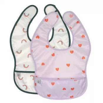 Lassig vodonepropusni set podbradaka 6m+ Happy Rascals Heart Lavender