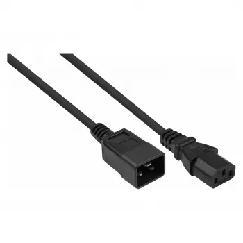 Kabelmeister produžni kabel za napajanje C20 na C13, crni, 1,0 m