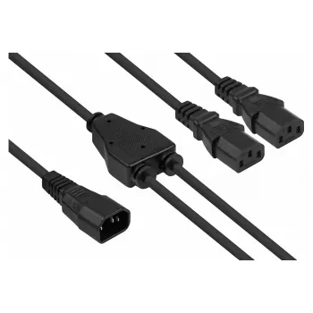 Kabelmeister Y-produžni kabel za hladne uređaje C14 na 2x C13, 0,3 m, crni