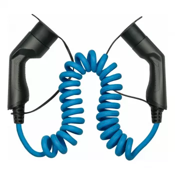 KABELMEISTER Mode 3 Type 2 kabel za punjenje EV 11 kW 16 A 3-fazni spiralni kabel 5 m crni