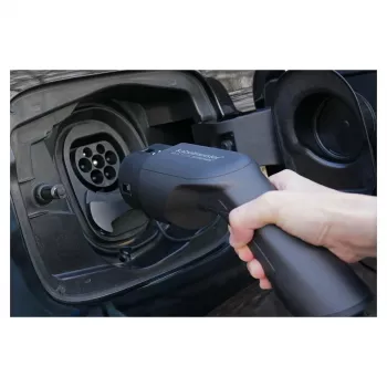 KABELMEISTER Mode 3 produžni kabel za EV, Type 2 utikač na spojnicu, 3-fazni, 32A, 22kW, spiralni kabel, 5m, crni