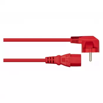Kabelmeister strujni kabel Schuko utikač tip E+F (90° zakrenut) na IEC C13, crveni, 0,75 m