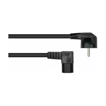 Kabelmeister strujni kabel Schuko tip E+F 90° zakrenut na IEC C15 pod pravim kutom, 2m, crni