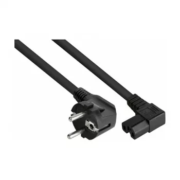 kabelmeister strujni kabel Schuko utikač tip E+F (90° zakrenut) na C15 konektor za grijače (pod pravim kutom), 1,8 m, crni