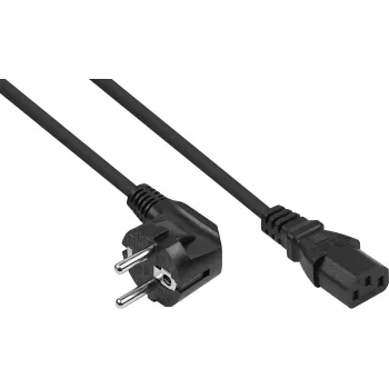Kabelmeister Schuko utikač 90° zakrenut na C13 strujni kabel, crni, 1,8 m