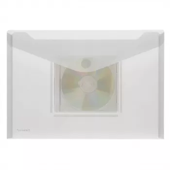 FolderSys A4 vodoravna prozirna košuljica s džepom za CD/jewel case, prozirna, 10 kom.